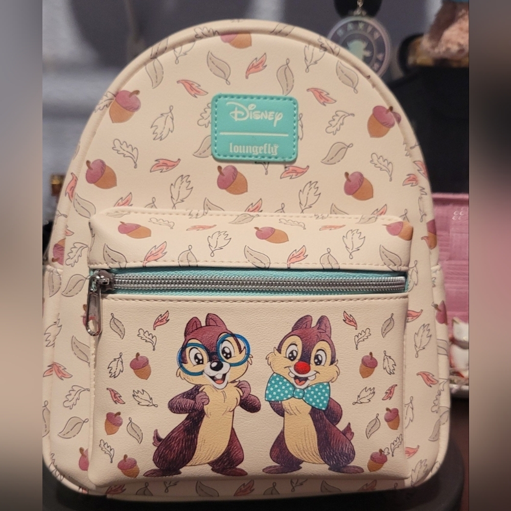 Loungefly Disney Chip 'N' Dale Acorn Dapper Mini Backpack NwOT